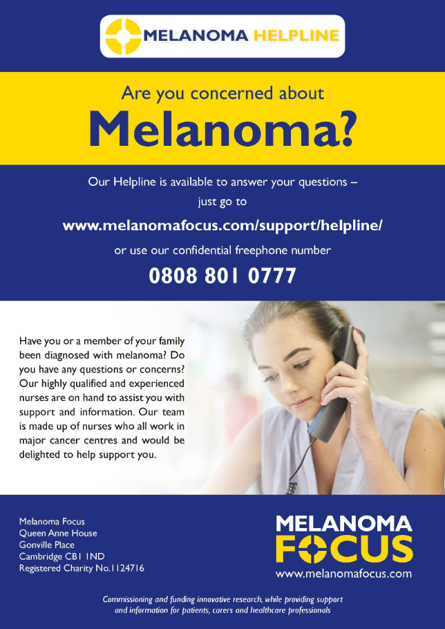 Melanoma Helpline from Melanoma Focus